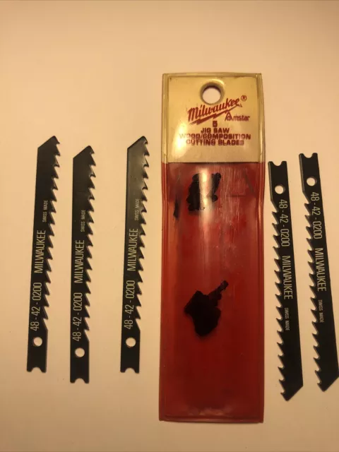 1 Package Of 5  48-42-0200 Milwaukee 3 1/8” Long 6-TPI Swiss Made Jig Saw Blades