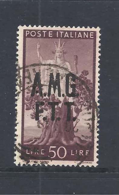 TRIESTE SCOTT 13 USED F/VF - 1947 50l DK VIOLET BROWN ISSUE
