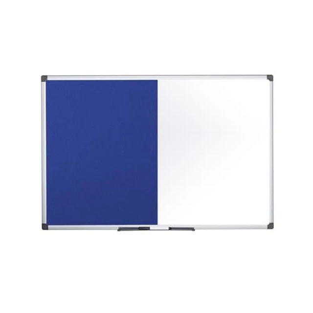 Bi-Office Maya Combination Boad Blue Felt/Non Magnetic Whiteboad Aluminium Fame