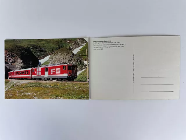 1 Postkarte: Furka Oberalp Bahn, Pendlzug mit Gepäcktriebwagen Deh 4/4 II