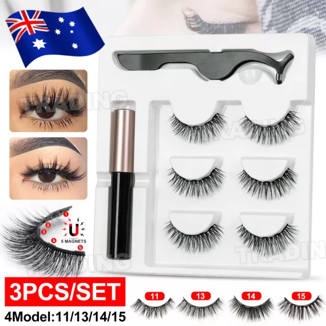 Magnetic False Eyelashes Natural Eye Lashes Extension Liquid Eyeliner Tweezer