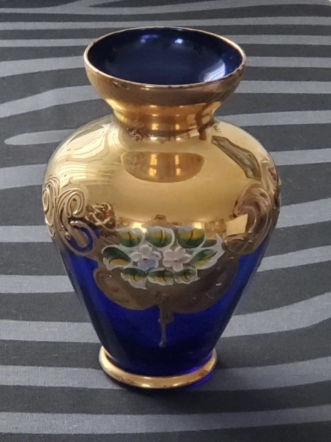 Grand Vase En Verre Murano Style Antique 38cm - Déco Art Multicolore