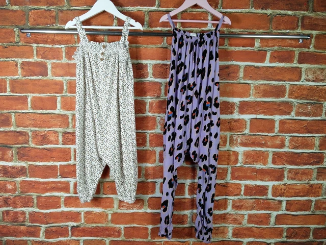 Girls Bundle Age 6-7 Years 100% Next Long Strap Jumpsuit Jogger Leopard 122Cm