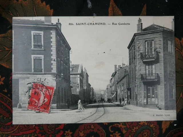 CPA Saint-Étienne - place Marengo et rue de Paris
