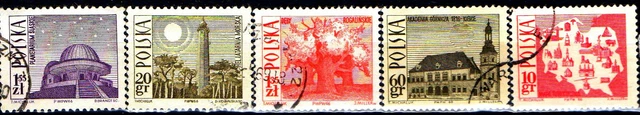 Lot of 5 good stamps Very Fine Used Poland Polska pologne / 5 Timbres Oblitérés