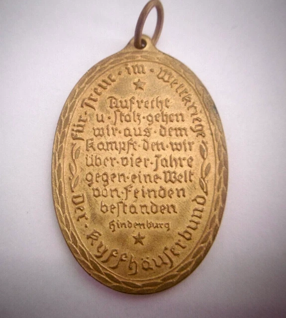 Alte Hindenburg-Medaille "Blank die Wehr, rein die Ehr" 1914-1918