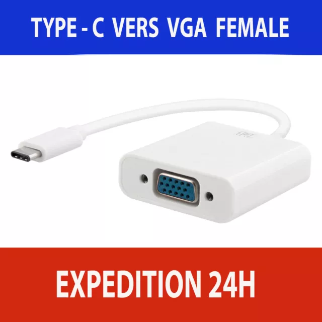 USB-C Type C USB 3.1 Male vers VGA 15 broches femelle adaptateur