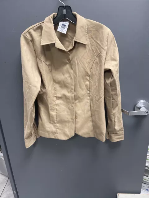 USMC Womens Khaki Long Sleeve Charlie Blouse Sz 10L  L/S