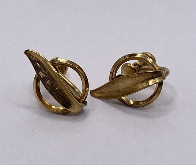 Vintage Van Dell 1/20 12 K Gold Filled Leaves Earrings