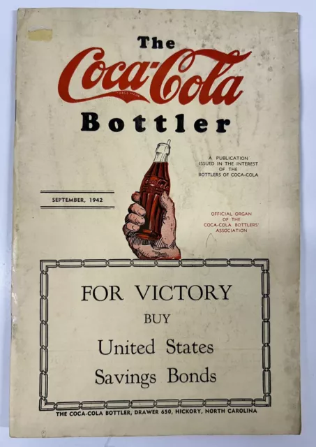 September 1942 The Coca Cola Bottler Magazine Great Condition Coke WWII