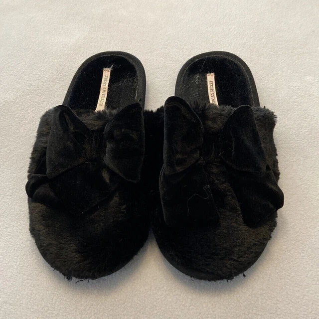Victoria secret discount velvet bow slippers