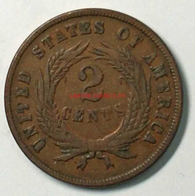 US 1868 two Cent copper 2c, lartdesgents (USA) p1193/24