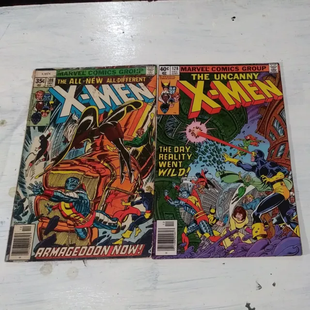 X-Men #108 1977 2nd Starjammers  - 1st Byrne Art & Uncanny xmen # 128 1979 lot 2