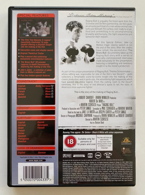 Tourus Raging Hunter RAGING BULL - Special Edition (2 Disc DVD w/ Booklet) Region 2 Martin ...