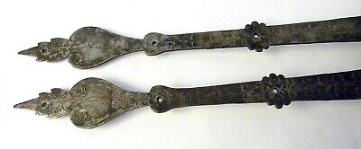 1 Pair Engraved Design 18th Century Offset Strap Hinges ~24" Long~ 2