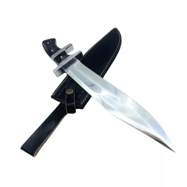 Fixed Blade Bowie Knife Full Tang Handle Mirror Polished Blade Hunting Outdoor