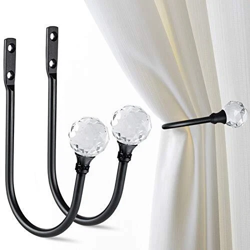 Curtain Holdbacks Curtain Tieback Hooks for Drapes Crystal Curtain Holdbacks