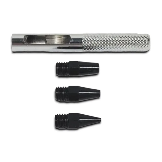 Juego de herramientas perforadoras de orificio de cuero de 4 piezas corte métrico artesanía cinturones zapatos billetera