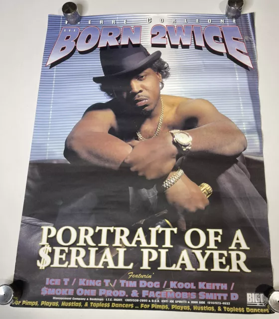 Born 2wice - Portrait Of A Serial Player Promo Poster 18x24” Hip Hop Rap Ice T