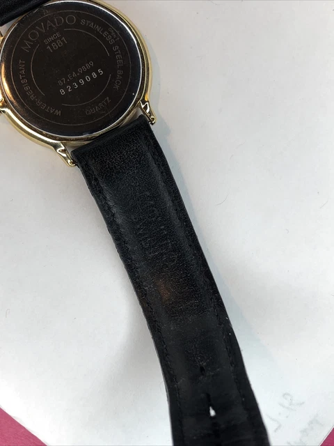 Movado Swiss Museum Classic Black Men's Watch 87 E4 9889 New Battery 8