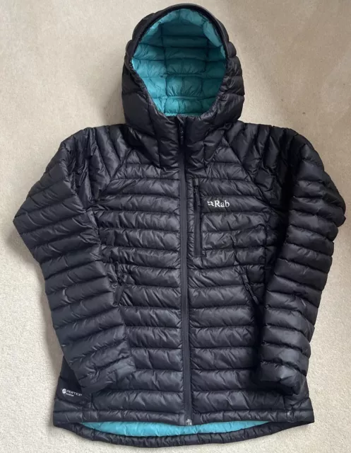 Womens Rab Microlight Alpine Down Jacket UK 10 RRP £210 Black