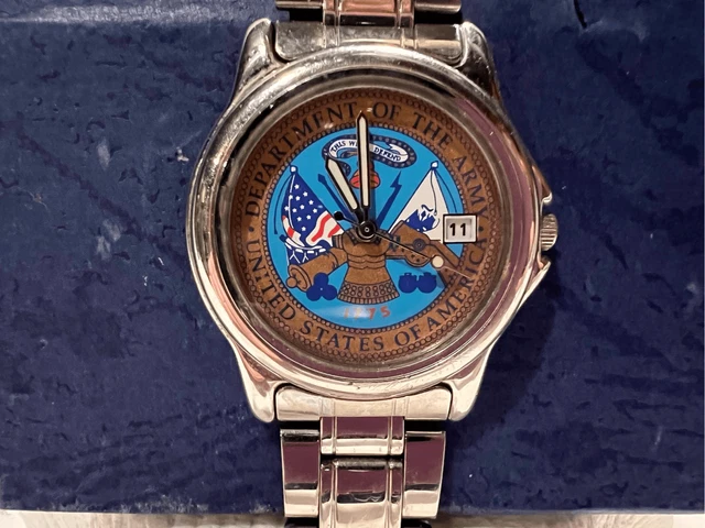 Department of the U.S. Army Stainless Steel Band and Back Pre-Owned Needs New Ba
