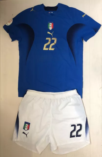 4104 PUMA Set Trikot Shorts Wettspiel Home National Italien 22 Oddo Getragen
