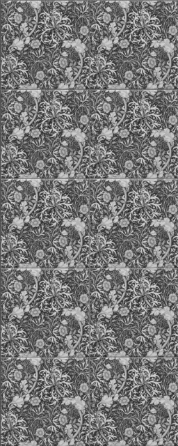 William Morris Seaweed Grey Kiln Fired Fireplace Tile Set (10 Tiles)