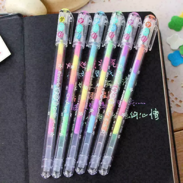 7Pcs 1.0mm Ballpoint Pens Glitter Shell Constant Ink School Students  Inspirational Quotes Push Type Funny Pens for Daily Use,7pcs One Size 