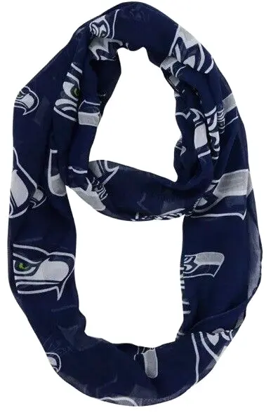 NFL Football-Seattle Seahawks All-Over Logo-Womens Infinity Scarf, NEW w/ Tags!