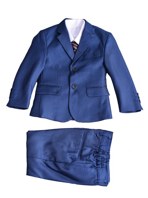 Ragazzi Abiti 5 Pezzi Matrimonio Ballo Paggetto Formale Festa Blu Grey 2-12 Anni