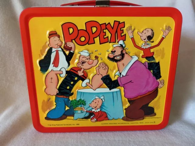 Vintage 1980 POPEYE Metal LUNCH BOX Unused Nr. Mint  No Thermos