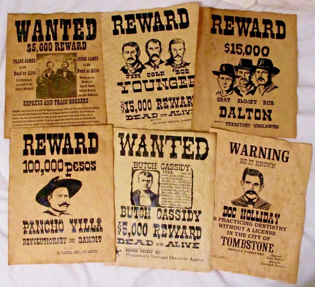 Billy the Kid, Doc Holliday, Jesse James, and Charlie Bowdre, taken in Las Vegas (NM) in 1879