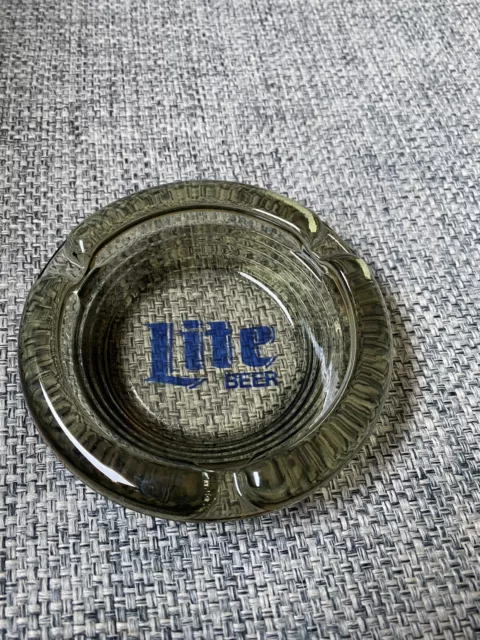 Vintage Miller Lite Beer Glass Ashtray