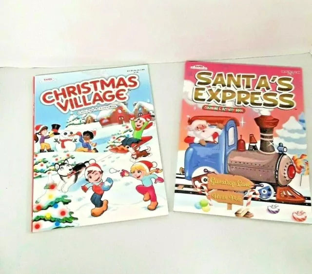 Kids Activity Book Books Coloring Holiday Christmas Lot 2 Kappa Santa Express