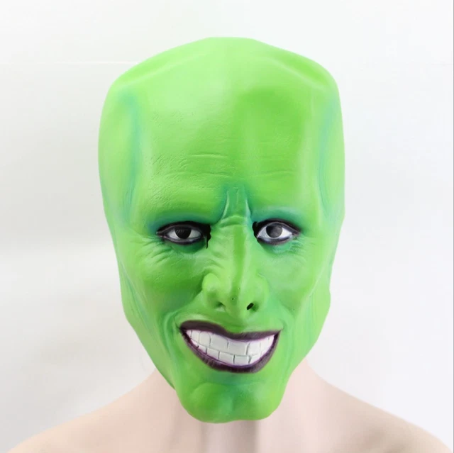 MOVIE THE MASK Jim Carrey Green Latex Mask Cosplay Costume Halloween