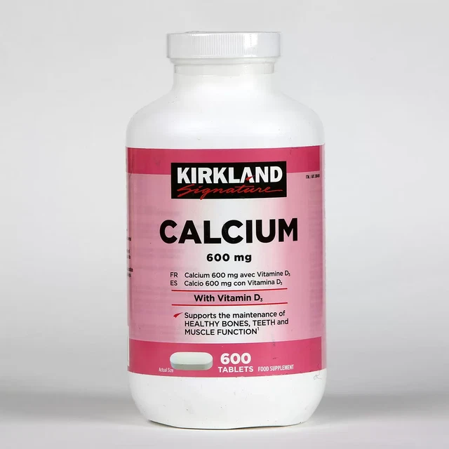 KIRKLAND CALCIUM 600MG with Vitamin D3 600 Coated Caplets Food