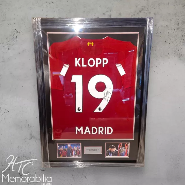 Jurgen Klopp Liverpool 2019 Champions League Madrid Signed Football Shirt Framed