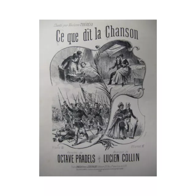 COLLIN Lucien Ce que dit la Chanson Chant Piano 1886