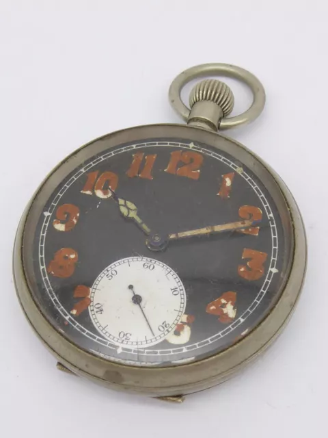 Ww2 Pocket Watch Broad Arrow Mark Iii A R.a Running