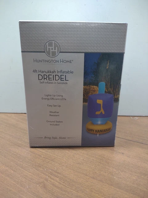 Hanukkah 4 Ft Inflatable Dreidel with LED Lights