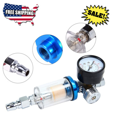 Spray Gun Air Regulator Gauge In-line Water Trap Filter Tool Spray Gun