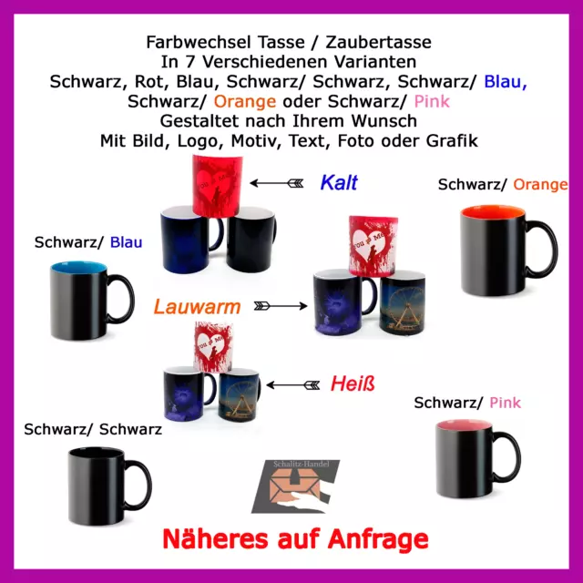 Farbige Zauber Tasse Personalisiert mit Bildtasse Text Motiv Foto Bedruckt Magic