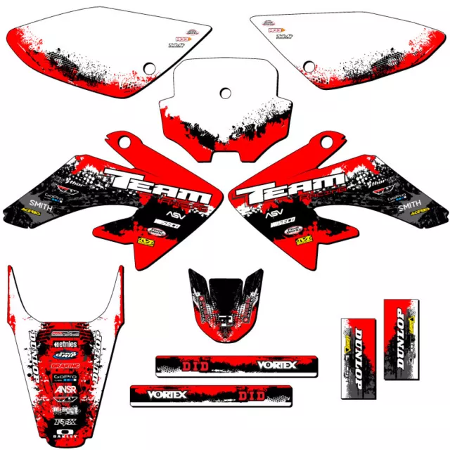 2004-2010 Honda Crf 80 100 Graphique Kit Stickers Déco 2009 2008 2007 2006 2005