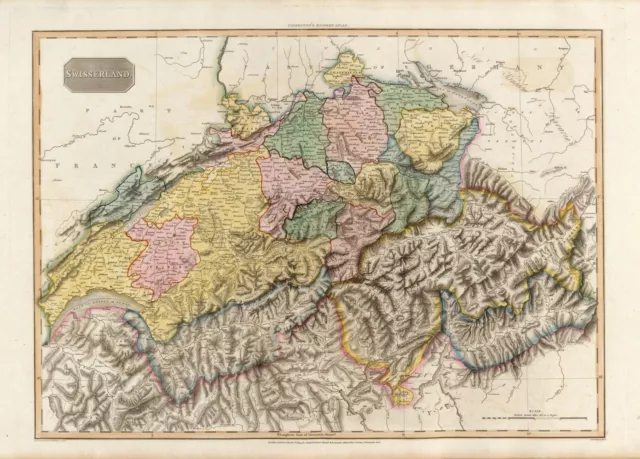 SWITZERLAND 220 old antique maps of genealogy lots HISTORY teach atlas 3