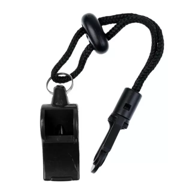 Emergency Whistle with Clip On Lanyard for Outdoor Kayak Boat Safety Black.;