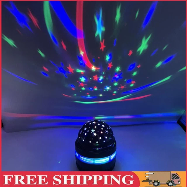 Rotating LED Star Night Light USB Disco DJ Stage Party Ball Light (Black)