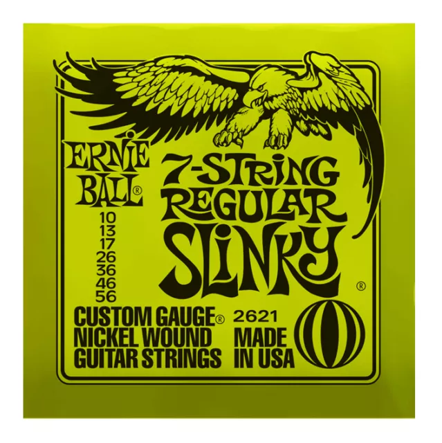 Ernie Ball 2621 Regular Slinky 010/056 Muta 7 Corde per Chitarra Elettrica Nicke