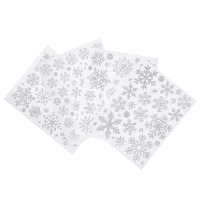 4 stücke Weihnachtswand Fenster Tür Abziehbilder Schneeflockenaufkleber für Weih
