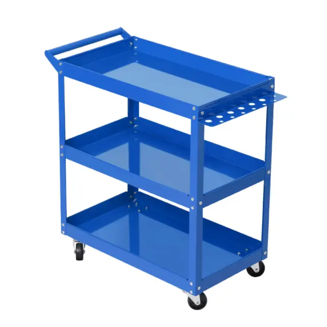 Giantz Tool Cart Trolley Box 3-Tier Toolbox Garage Storage Roller Organizer Blue 3